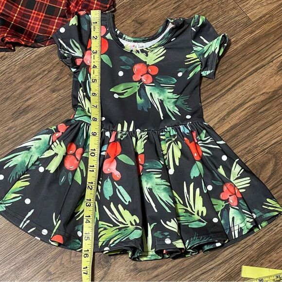 Dot Dot Smile 2 Twirl Holiday Dresses Red White Green Black Size 6-12 Months - Picture 8 of 10